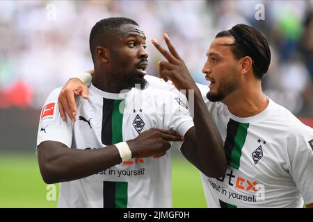 MOENCHENGLADBACH, GERMANIA - 6 AGOSTO 2022: Marcus Thuram. La partita di calcio di Bundesliga Borussia Mönchengladbach contro TSG 1899 Hoffenheim. Foto Stock