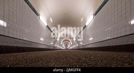 Tunnel tube, Alter Elbbunnel, Amburgo, Germania, Europa Foto Stock