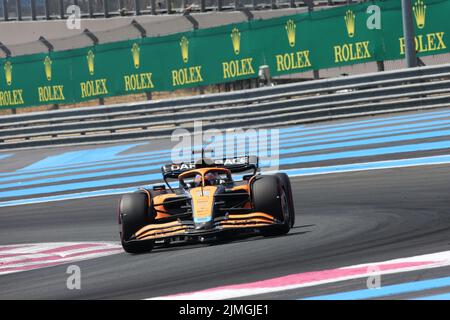 luglio 22 2022 le Castellet, Francia - F1 2022 GP di Francia - prove libere 1 - Daniel Ricciardo (AUS) McLaren MCL36 Foto Stock