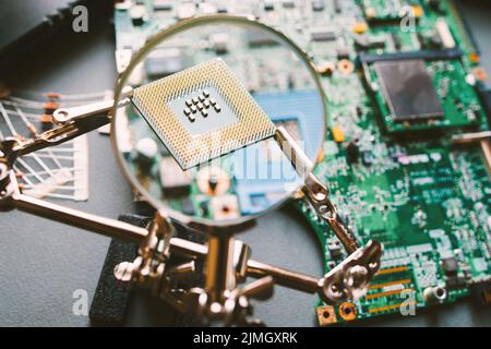 manutenzione hardware analisi processore cpu Foto Stock