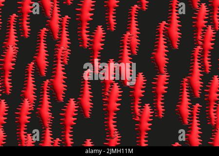 Astratto vettore worm rosso modello senza giunture 3D Illustrazione sfondo Foto Stock
