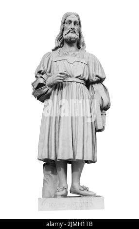 Statua di Marc Antonio sulla facciata del Palazzo del nuovo Hermitage a San Pietroburgo, Russia Foto Stock