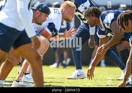 Dallas Cowboys center Tyler Biadasz (63) at warmups period before the Pro  Football Hall of Fame game at Tom Benson Hall of Fame Stadium, Thursday,  Aug Stock Photo - Alamy