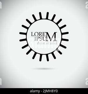 Logo solare nero. Illustrazione vettoriale Illustrazione Vettoriale