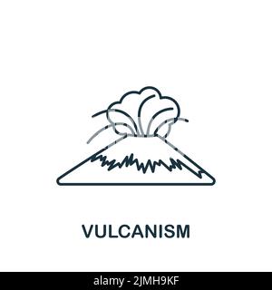 Icona Vulcanismo. Icona semplice monocromatica per modelli, web design e infografiche Illustrazione Vettoriale