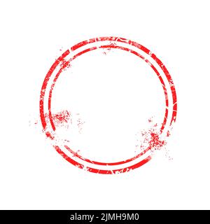 timbro rosso circolare in gomma con illustrazione vettoriale dello spazio vuoto isolata su sfondo bianco Illustrazione Vettoriale