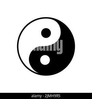 Ying yang simbolo di armonia ed equilibrio. Illustrazione Vettoriale