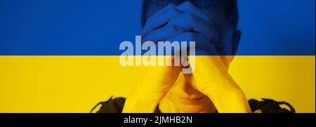 Pregate per l'Ucraina - niente guerra e concetto di pace Foto Stock