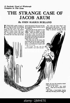 Lo strano caso di Jacob Arum, di John Harris Burland. Illustrazione da bizzarre Tales, luglio-agosto 1923 Foto Stock