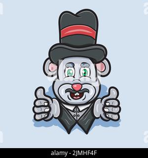 A vector illustration of a cartoon businessman mouse Illustrazione Vettoriale