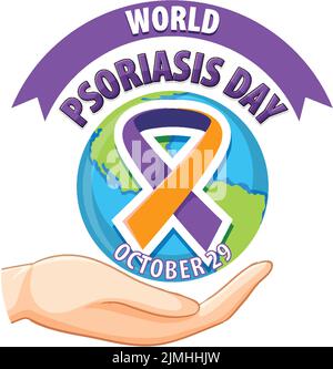 Illustrazione del poster del giorno della psoriasi mondiale Illustrazione Vettoriale
