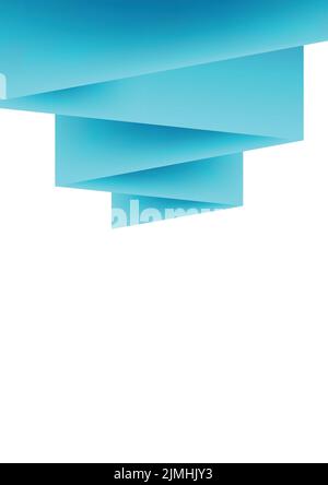 Blu astratto carta origami corporate flyer design. Sfondo vettoriale Illustrazione Vettoriale