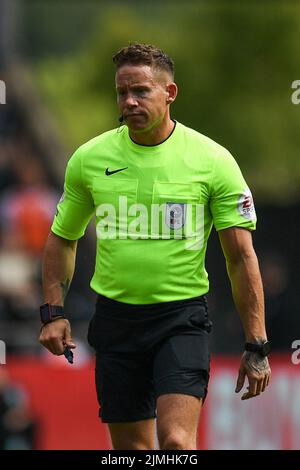 Swansea, Regno Unito. 06th ago, 2022. Arbitro, Steve Martin, durante la partita a Swansea, Regno Unito il 8/6/2022. (Foto di Mike Jones/News Images/Sipa USA) Credit: Sipa USA/Alamy Live News Foto Stock