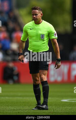 Swansea, Regno Unito. 06th ago, 2022. Arbitro, Steve Martin, durante la partita a Swansea, Regno Unito il 8/6/2022. (Foto di Mike Jones/News Images/Sipa USA) Credit: Sipa USA/Alamy Live News Foto Stock