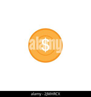 Moneta in dollari USA su sfondo bianco Illustrazione Vettoriale