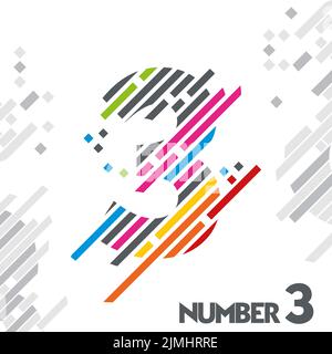 numero di vettore libero con disegni unici di strisce di colore Illustrazione Vettoriale