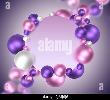 Astratto sfondo luminoso con palle Pearlescent Foto Stock