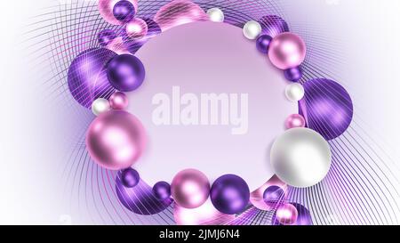 Astratto sfondo luminoso con palle Pearlescent Foto Stock