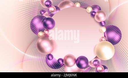 Astratto sfondo luminoso con palle Pearlescent Foto Stock