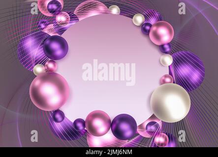 Astratto sfondo luminoso con palle Pearlescent Foto Stock