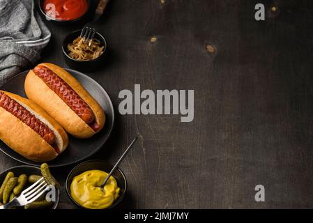 Piastra hot dog con area fotocopie Foto Stock