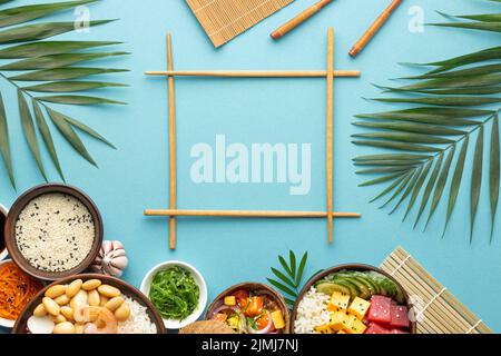 Vista dall'alto, delizioso piatto da cucina Foto Stock