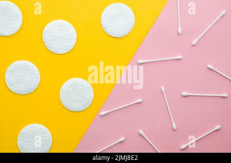 Bastoncini di cotone con vista dall'alto Foto Stock