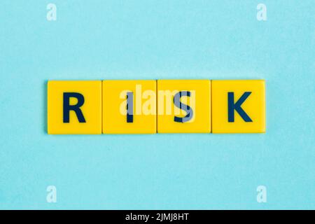 Rischio parola scrabble tessere Foto Stock