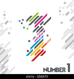 numero di vettore libero con disegni unici di strisce di colore Illustrazione Vettoriale