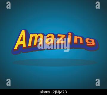 Incredibile modello con effetto testo con 3D grassetto per il logo Illustrazione Vettoriale