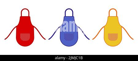 Grembiule da cucina isolato su sfondo bianco Illustrazione Vettoriale