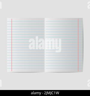 Carta per notebook. Vettore di fogli bianchi con righe di carta Illustrazione Vettoriale