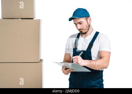 Appunti di scrittura corriere Foto Stock