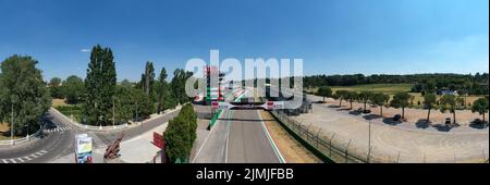 Veduta aerea del circuito di Imola, Imola, Bologna, Emilia Romagna, Italia Foto Stock