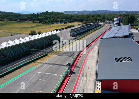 Veduta aerea del circuito di Imola, Imola, Bologna, Emilia Romagna, Italia Foto Stock