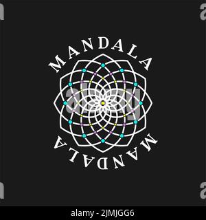 Illustrazione Mandala semplice con ispirazione vettoriale Beads Illustrazione Vettoriale
