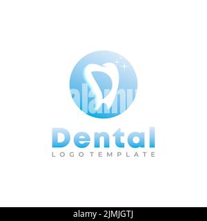 Dente D lettera per il logo Dental Dentist Illustrazione Vettoriale