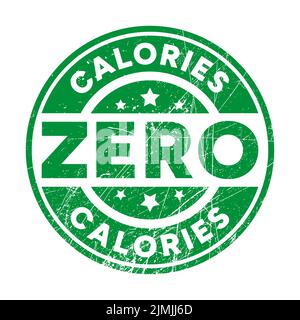 Zero calorie timbro di gomma isolato su sfondo bianco Illustrazione Vettoriale