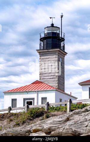 Beavertail Lighthouse Conacicut Island Jamestown, Rhode Island Foto Stock