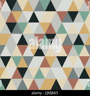 Ripetizione senza giunture a triangolo geometrico astratto. Stampa trendy per volantini, poster, confezioni, tessuti Illustrazione Vettoriale