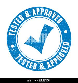 Timbro approvato blu colore sfondo isolato Illustrazione Vettoriale