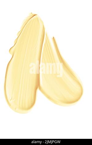 Pastello arancione beauty Swatch, cura della pelle e trucco prodotto cosmetico campione di texture isolato su sfondo bianco, trucco macchia, crema cosmetica striscio Foto Stock