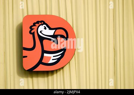 Pizza dodo. Logo, segno sulla parete di un centro commerciale a Minsk (Bielorussia). Foto Stock