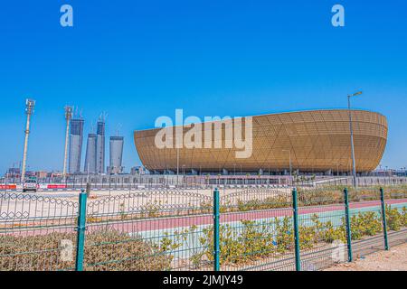 Il Lusail Stadium ospiterà partite in Qatar per la Coppa del mondo FIFA 2022 Foto Stock