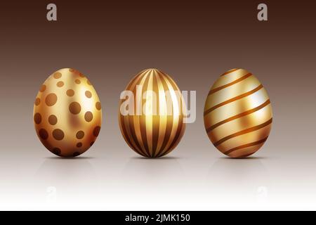 Bella Pasqua sfondo con uova di Pasqua colorate. 3d illustrazione Foto Stock