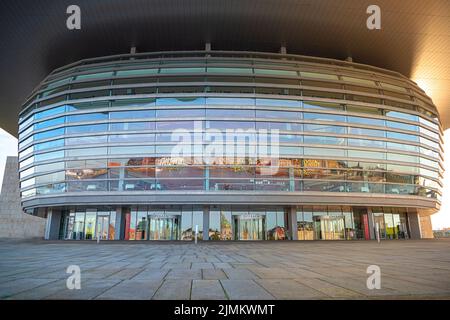 L'entrata principale dell'edificio del teatro dell'opera. Copenaghen, Danimarca Foto Stock