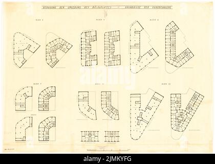 Poelzig Hans (1869-1936), riprogettazione della zona circostante di Bülowplatz (Scheunenviertel) a Berlino (1928): Grundrisse Rand sviluppo 1: 200. Inchiostro su trasparente, 92,4 x 129,3 cm (inclusi i bordi di scansione) Foto Stock