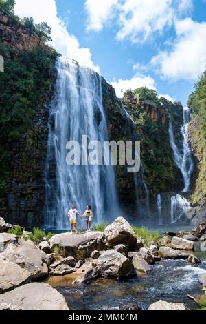 Panorama route Soute Africa, Cascate di Lisbona Sud Africa, Cascate di Lisbona è la cascata più alta in Mpumalanga, Sud Africa. L'wa Foto Stock