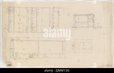 Poelzig Hans (1869-1936), scuola professionale di Urban, Berlino-Kreuzberg (1928-1929): Piani e tagli parziali. Matita su trasparente, 66,9 x 110,8 cm (inclusi i bordi di scansione) Foto Stock