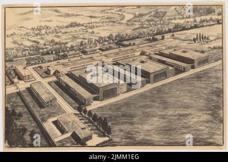 Poelzig Hans (1869-1936), studio di film sonoro, Berlin-Gatow (1930): Diagramma (variante). Carbone su trasparente, 50,6 x 75,7 cm (inclusi i bordi di scansione) Foto Stock